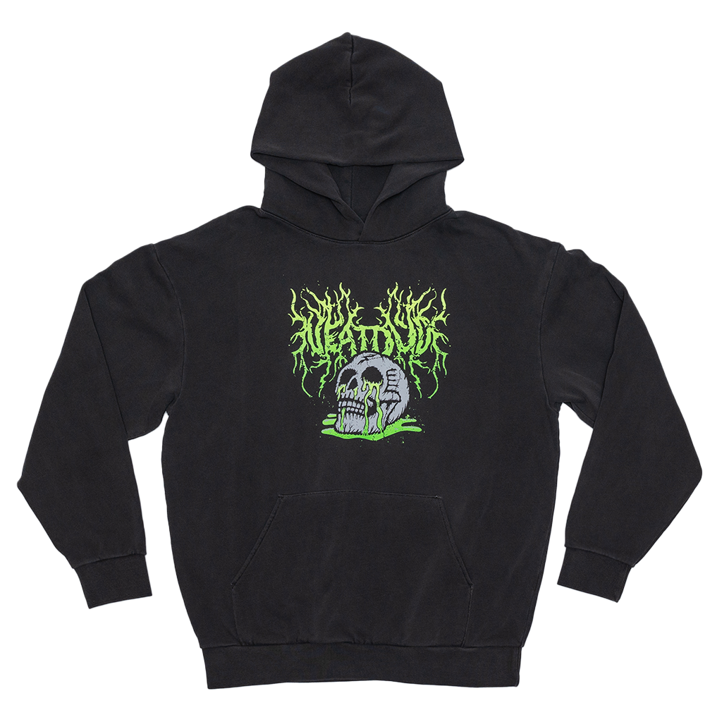 Metal Skull Puddle Hoodie - Vintage Black