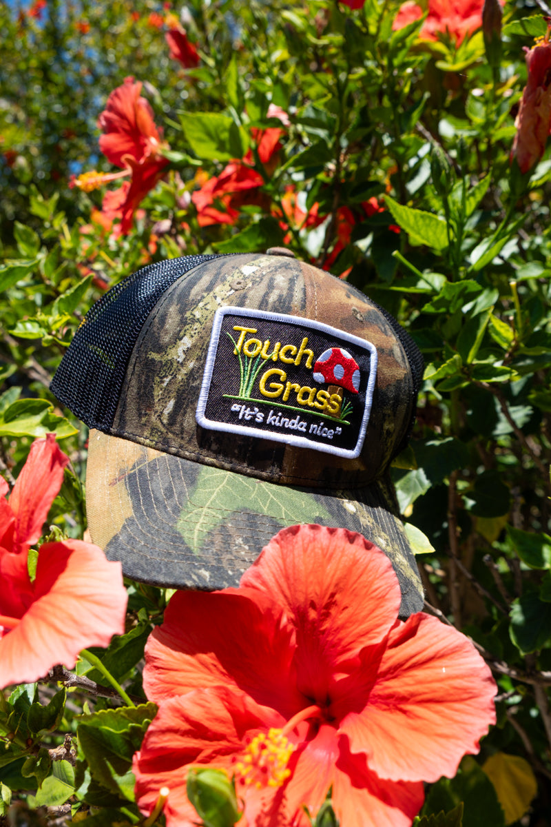 Touch Grass Trucker Hat - Camo