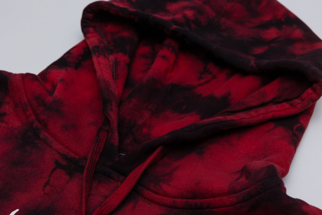 Skull Puddle Hoodie - Red Tie Dye