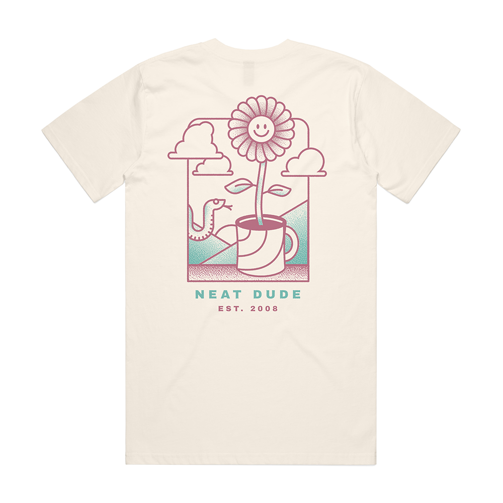 Flower Pocket Tee - Natural White